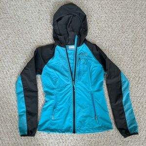 xs womens blue columbia windbreaker